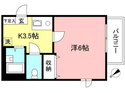 ルーエンハイム(1K/3階)の間取り写真