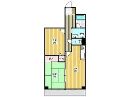 ボナールタカシ(2LDK/2階)の間取り写真