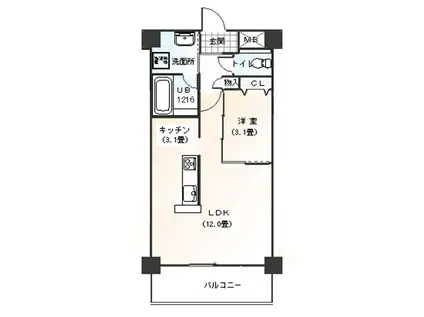  STAGE IKAI (1LDK/3階)の間取り写真