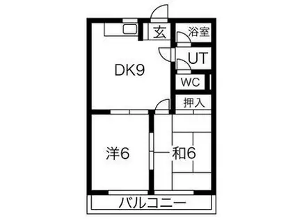 ファーストハウス(2DK/1階)の間取り写真
