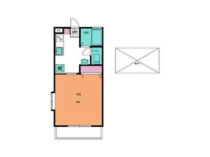 クリーンハイツ(1K/2階)の間取り写真