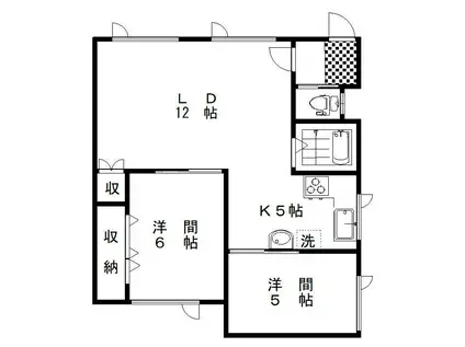 レオハウス桜ケ岡(2LDK/1階)の間取り写真