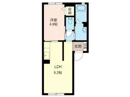 サンモール・シャム(1LDK/1階)の間取り写真