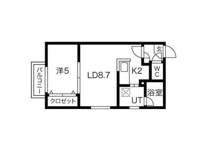 ANAX BRILLER24(1LDK/2階)の間取り写真