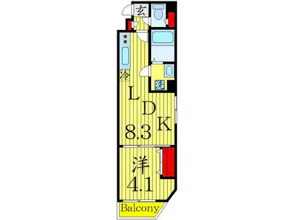 TOASTINA新宿(1LDK/6階)の間取り写真