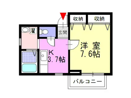 ブランシェ(1K/2階)の間取り写真