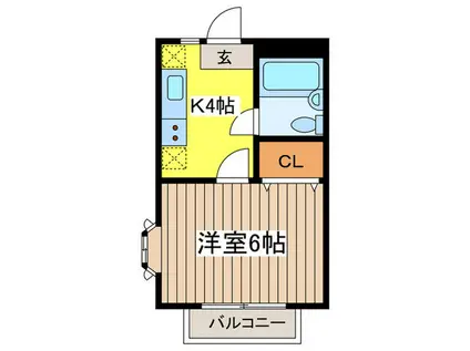 グリーンメゾン(1K/1階)の間取り写真