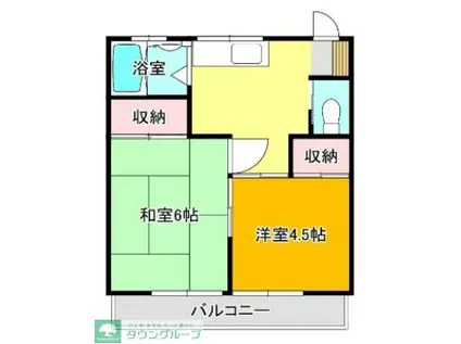 コーポ松山(2DK/1階)の間取り写真