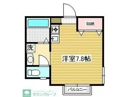 シルビアコート(1K/2階)の間取り写真