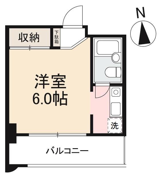 ルミエール三条(ワンルーム/2階)の間取り写真