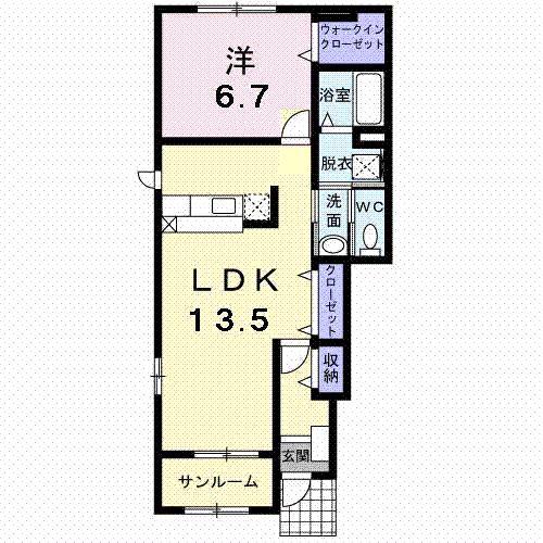 富山地鉄富山港線 萩浦小学校前駅 車で7分 2階建 築16年(1LDK/1階)の間取り写真