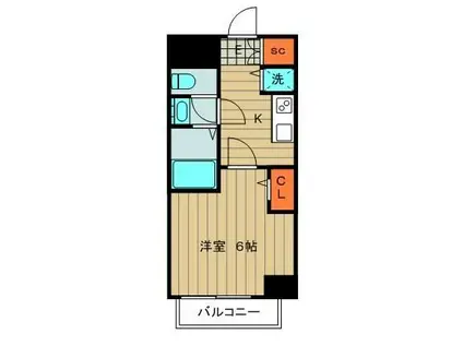 メゾン・ド・ヴィレ 日本橋浜町(1K/12階)の間取り写真