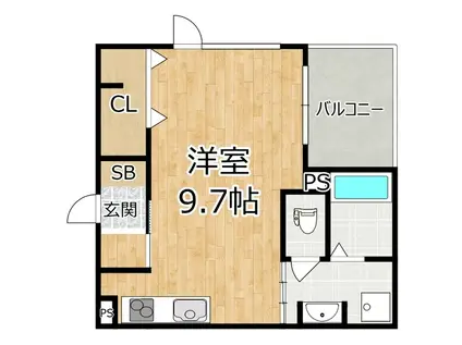 エスポワールナイン(ワンルーム/2階)の間取り写真