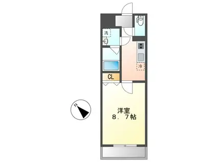 セントフォース呼続北棟(1K/2階)の間取り写真