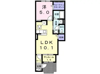 ブライトレジデンスA(1LDK/1階)の間取り写真