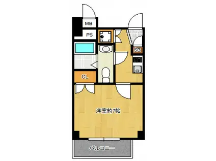 ダイナコートエスタディオ東公園V(1K/5階)の間取り写真