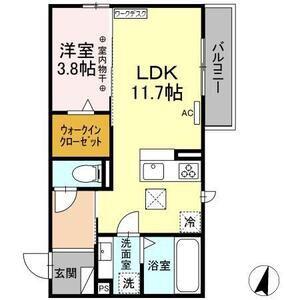シャルマン(1LDK/1階)の間取り写真
