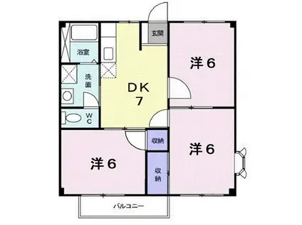 ニューシティー壱番館(3DK/1階)の間取り写真