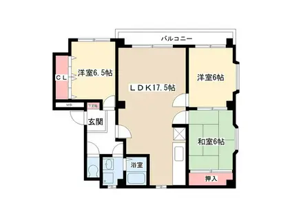 グランセジュール大国町(1LDK/4階)の間取り写真