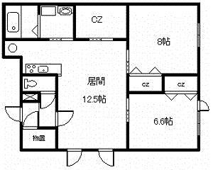 旭町さくらんぼ (2LDK/2階)の間取り写真
