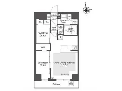 コンフォリア・リヴ西葛西(2LDK/7階)の間取り写真