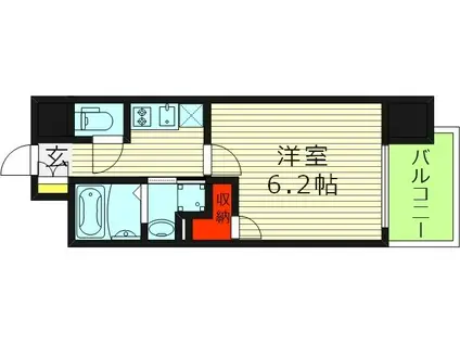 ジアコスモ京橋アクア(1K/4階)の間取り写真