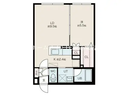 プラリネ(1LDK/4階)の間取り写真