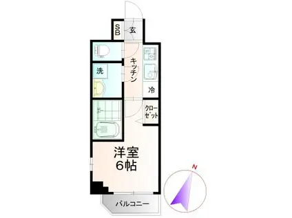 川崎デントヒルズ(1K/4階)の間取り写真