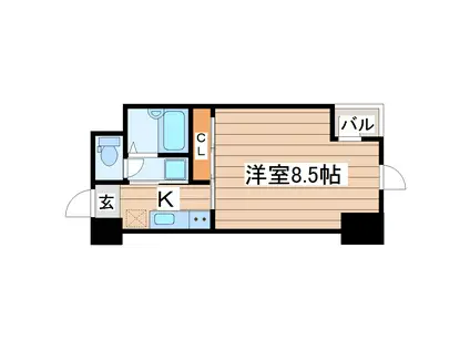 イーストン榴岡(1K/4階)の間取り写真