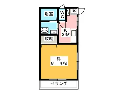 VITAE(1K/1階)の間取り写真