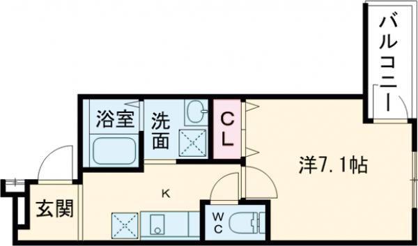 フジパレス長田ノース(1K/1階)の間取り写真