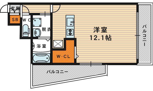 LASANTE京橋(1LDK/8階)の間取り写真