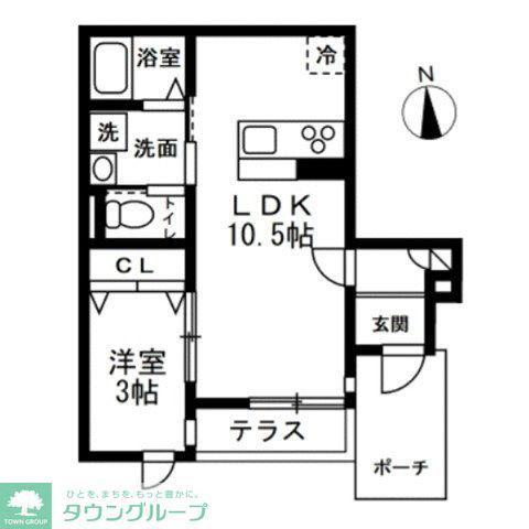 FORESTIII西寺尾(1LDK/1階)の間取り写真