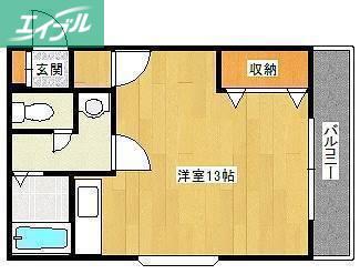 りんごの木I(ワンルーム/2階)の間取り写真