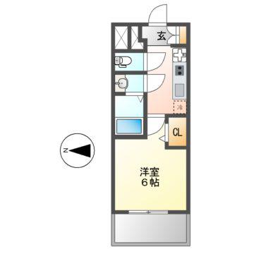ディアレイシャス名古屋大須通(1K/12階)の間取り写真