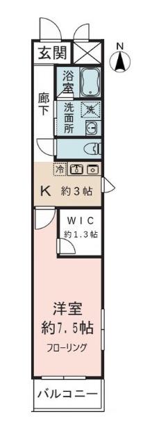 レオ五拾番館(1K/2階)の間取り写真
