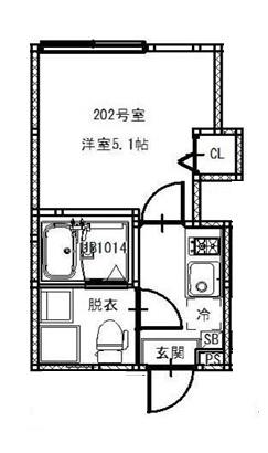 ZENITH 平井(1K/2階)の間取り写真