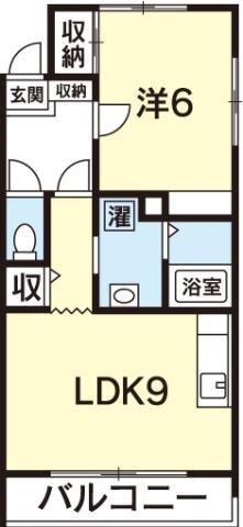 フローラハイツ(1LDK/2階)の間取り写真