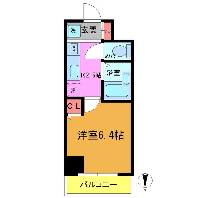 ドゥーエ浦安II(1K/11階)の間取り写真