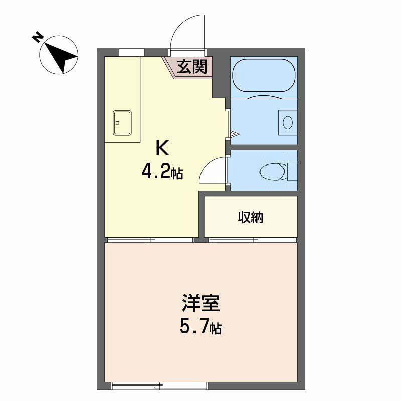 コーポ渡部(1K/1階)の間取り写真