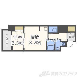 ファーストフィオーレ新大阪グランデ(1LDK/4階)の間取り写真