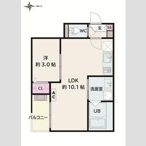 JACK KAWAMAI(1LDK/1階)の間取り写真