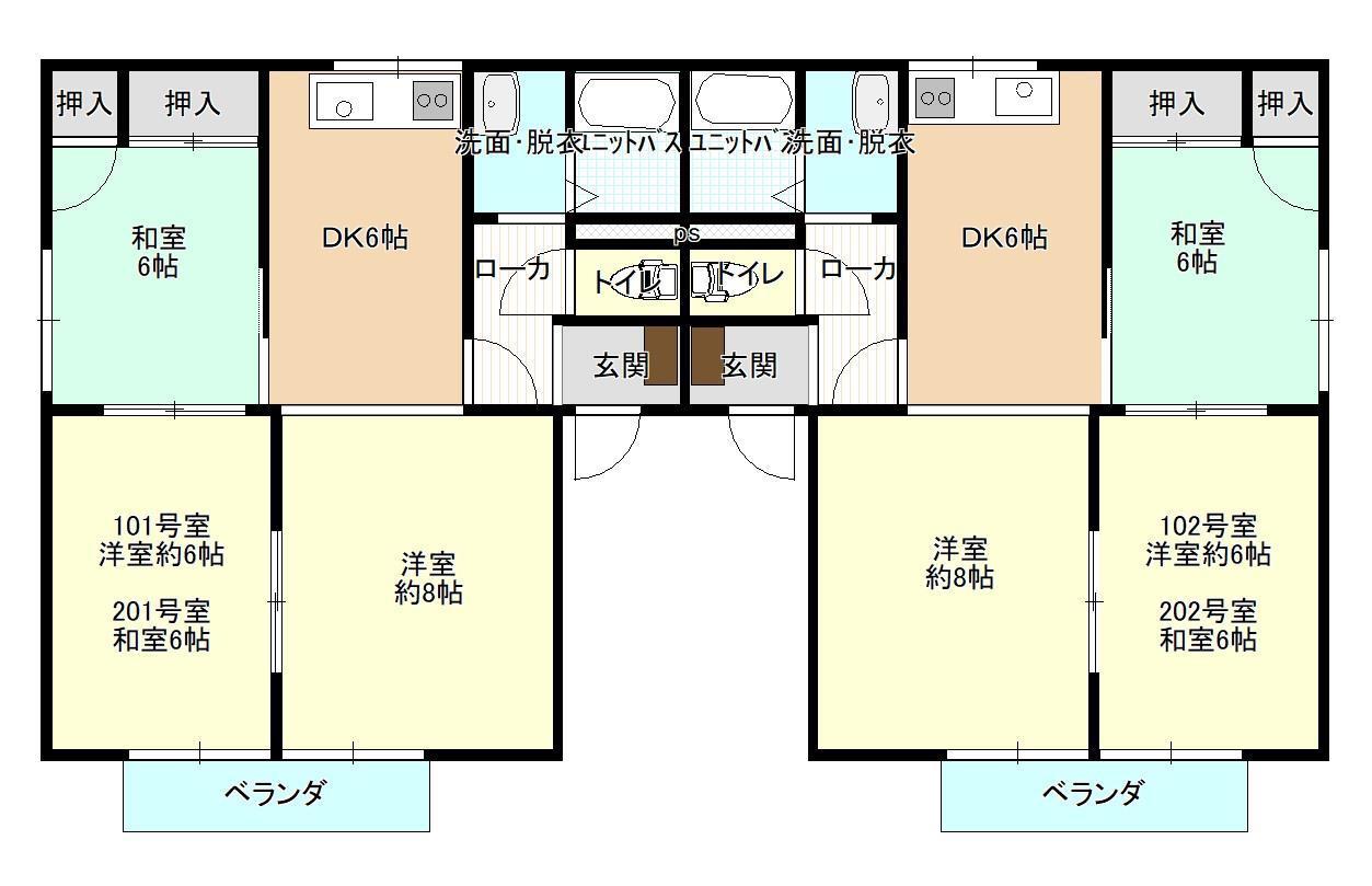 ベルハイム(3DK/2階)の間取り写真