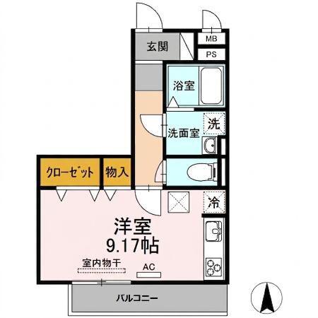 コンフォース大山(ワンルーム/1階)の間取り写真