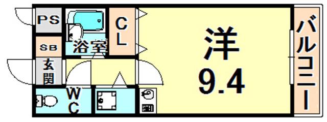 MARIMOマンション(ワンルーム/4階)の間取り写真