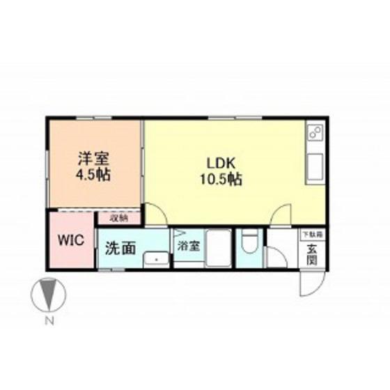 GRAN PASEO山室(1LDK/1階)の間取り写真