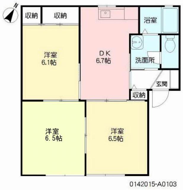 ディアス木場(3DK/1階)の間取り写真