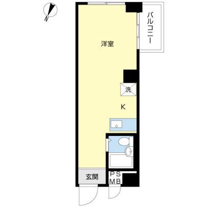 フラーツ南馬込(ワンルーム/2階)の間取り写真