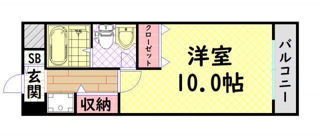 MS COURT(ワンルーム/3階)の間取り写真