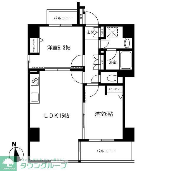 ルクソールスター(2LDK/3階)の間取り写真